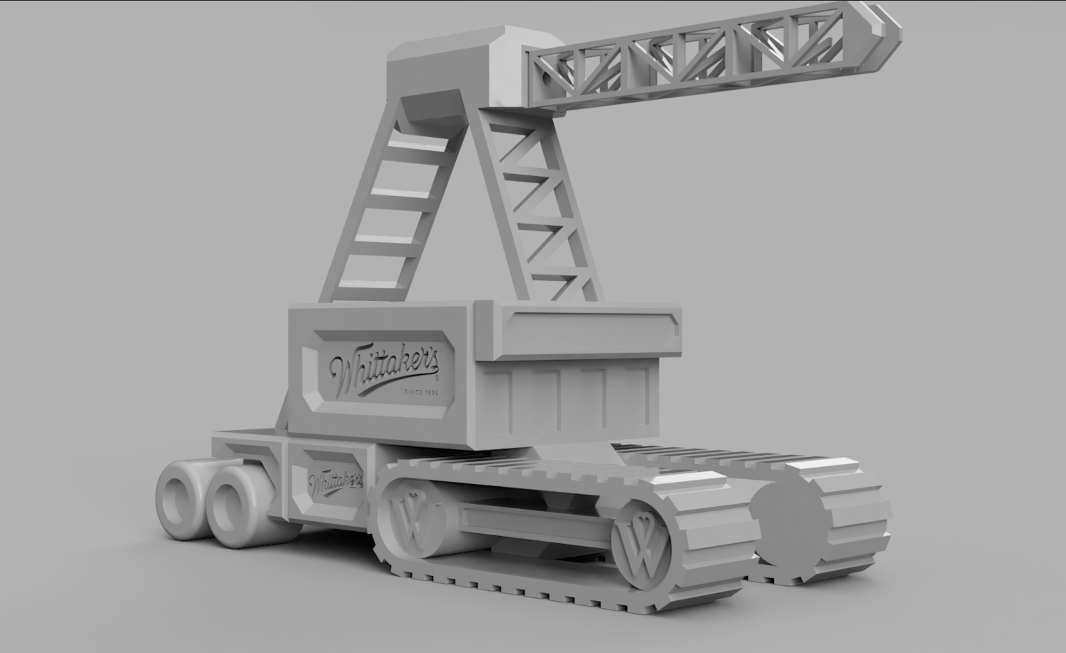 Early crane prop block-out render
